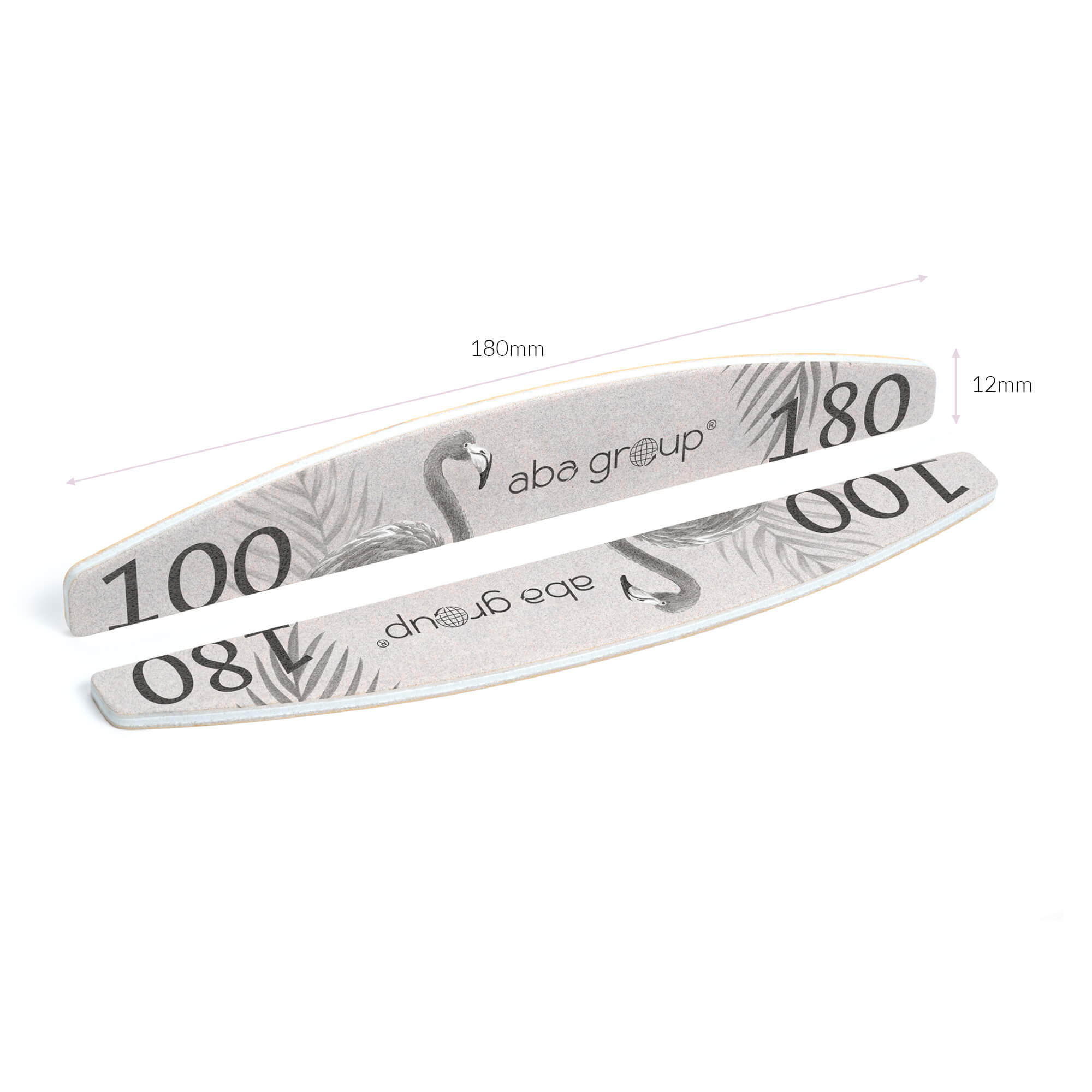 Aba Group BEZPIECZNY PAKIET Pilnik do paznokci PÓŁKSIĘŻYC 100/180 STANDARD - FLAMING, 100 sztuk - obrazek 2